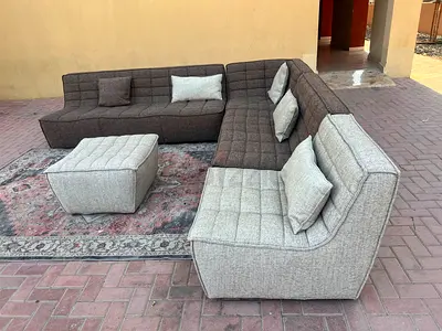 Without ottoman Al Huzaifa Sofa With footstool