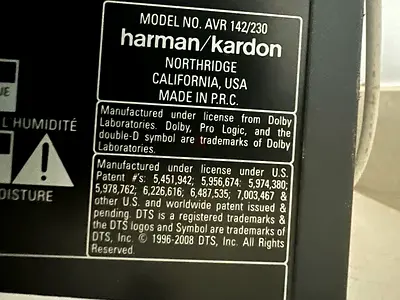 Harman/Kardon AVR 142/230 audio/video receiver
