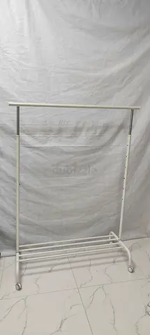 Metal Clothing Rack with Wheels and Lower Shoe Shelf