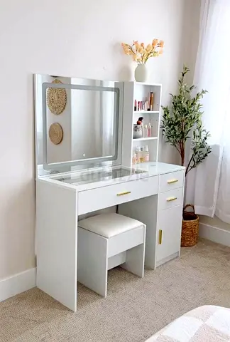 Brand new White Vanity Dressing Table with Mirror, Stool and Storage