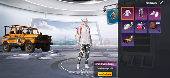 RARE PUBG ACCOUNT FULL WHITE BAPE SET + ALL FACES HAIRS + S3 TO RP MAX + MISSION A + TRICKSTER BAG
