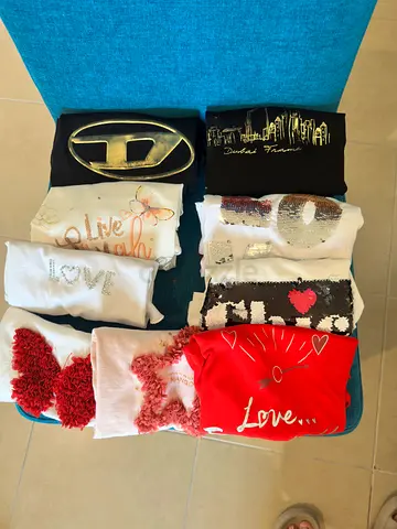 Bundle of girls T-shirts , Good Used Condition, Chicco, Mango, Diesel, Dubai Frame and Ferrari World
