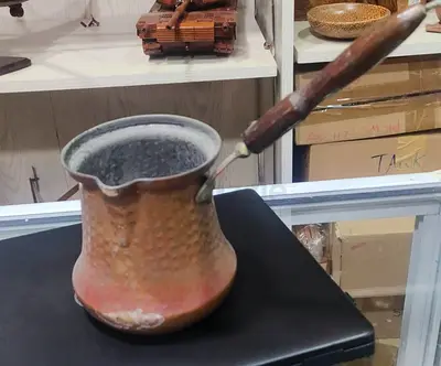 Vintage Turkish coffee pot with handle-12cm height