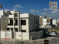 For sale in Al Zahia area | Modern corner villa, first occupancy, 5 bedrooms, living room and majlis