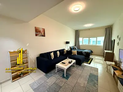 Luxury studio, first occupancy, with separate kitchen and open view, fully furnished ✨ Ajman One Tower. For monthly rent.