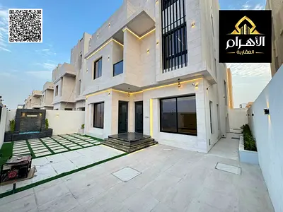 Luxury villa for sale in Al Bahia area – Ajman, two floors and a roof, at a special price including