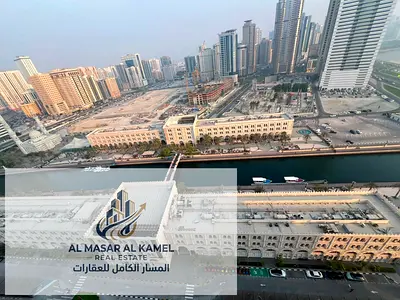 🌊🏡 للإيجار السنوي | شقة فاخرة 3 غرف وصالة – القصباء، الشارقة ✨ 🔥 ثاني ساكن | إطلالة مباشرة ومميزة على قناة القصباء وبحيرة الخان فرصة مميزة للسكن ال