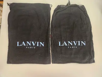Authentic Lanvin Paris Shoe Dust Bags / Storage Pouches (Set of 2)