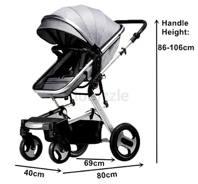 Lightweight Multi-Position Baby Stroller - Adjustable Handle, Large Storage Basket