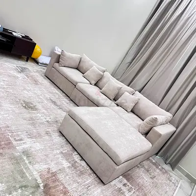 Brand New Modern Living Room Couch with Deep Cushions, Soft Upholstery and Elegant Contemporary Appe