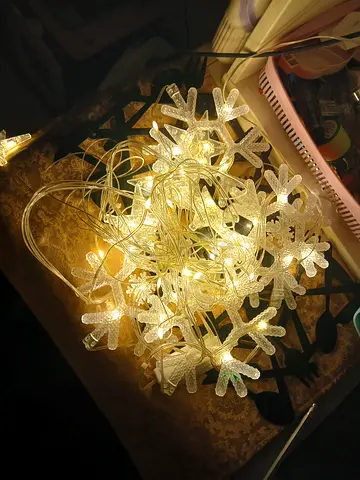 Snowflake LED String Lights - Warm White Decorative Lights