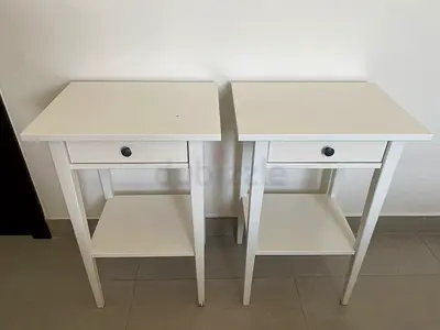 Pair of white IKEA HEMNES Bedside Tables