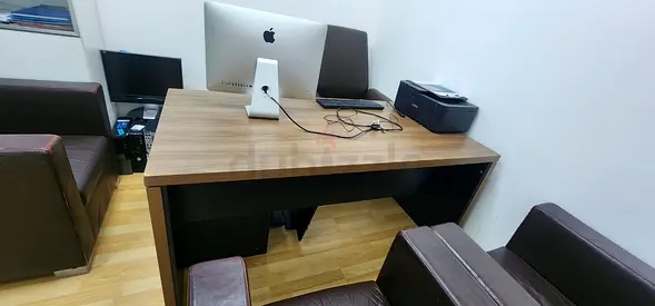 Wooden Office Desk with Storage - Good Condition
