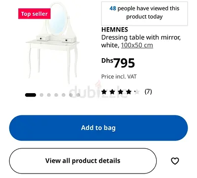 Dressing table with mirror