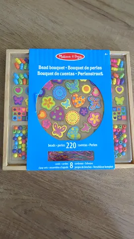 Melissa & Doug Wooden Bead Set — 220 Pieces, Kids Crafting Kit