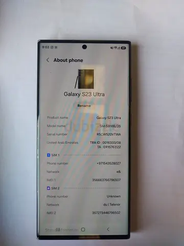 Samsung Galaxy S23 Ultra - Good Condition, Dual SIM, UAE