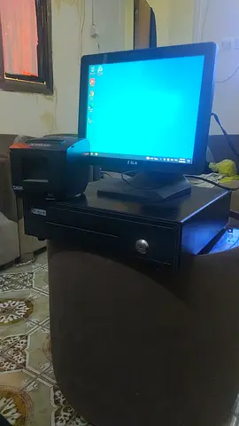 Used flat panel TV/monitor - back view with cables (needs testing)