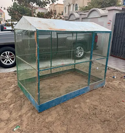 Medium outdoor bird aviary/cage - used, sturdy metal frame