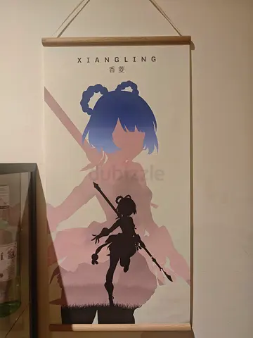 Genshin Impact Xiangling Wall Scroll Poster - Wooden Hangers