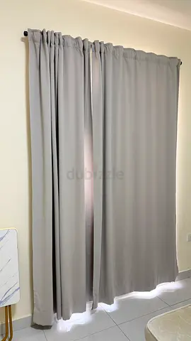 Grey blackout curtains - pair, ready to hang