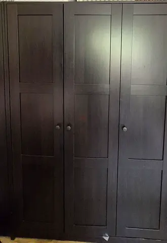 Three Dark Wood 2-Doors and three Dark Wood 3-Doors Wardrobe / Armoire - Good Condition