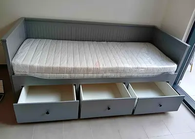 IKEA Brand hamnes day bed with mattress and 2 storage drawers white colour available neat and clean