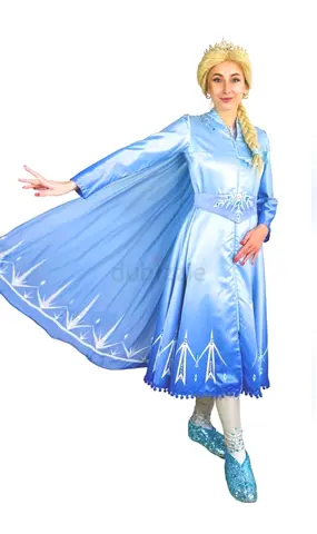 Light Blue Elsa-style Princess Dress with Cape (Adult Size) carnival costume super good quality