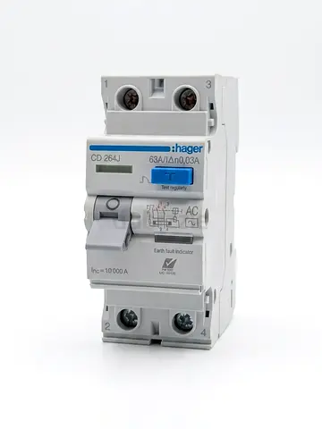 Hager CD 264J 63A Residual Current Circuit Breaker