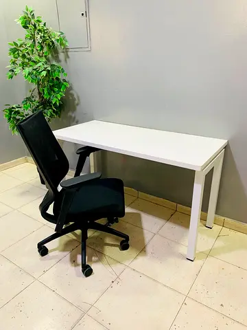 Simple White Office Desk - Minimalist Workstation
