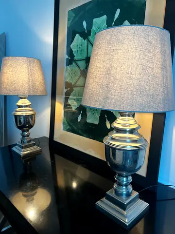 Pair of chrome table lamps from Bloomingdale’s home