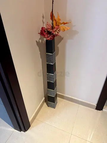 Tall Decorative Wall Vase with Artificial Flowers - 34" Height
