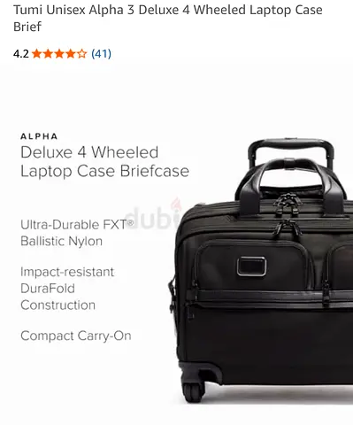 Tumi Alpha 3 Deluxe 4-Wheeled Laptop Briefcase (Compact Carry-On)
