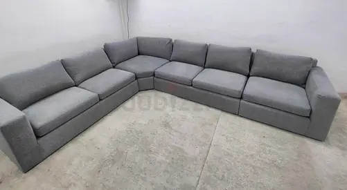 Crate and barrel gray color corner sofa