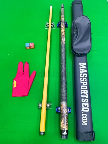 Mizerak brand 2-piece Cue Set with Case, Glove and Chalk 13mm 21 oz