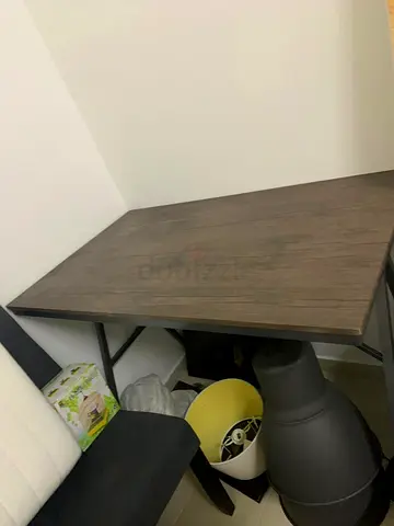 Modern Wooden Desk with Metal Frame