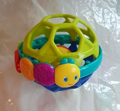 Small colorful baby rattle ball toy — lightweight and easy-grip