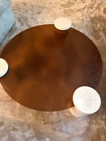 Round brown textured area rug - good condition