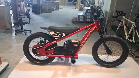 Kids Electric Motorized Bike - Red Fat Tire Ride-on