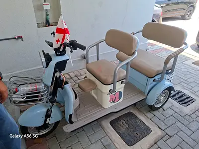 Three-seater electric mobility scooter — used, good condition