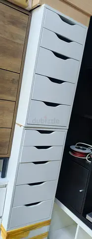 White Alex drawer storage unit - 5 drawers (stacked)