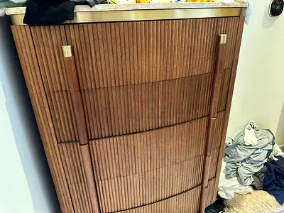 Wooden Sideboard Set with 2 Matching Side Tables