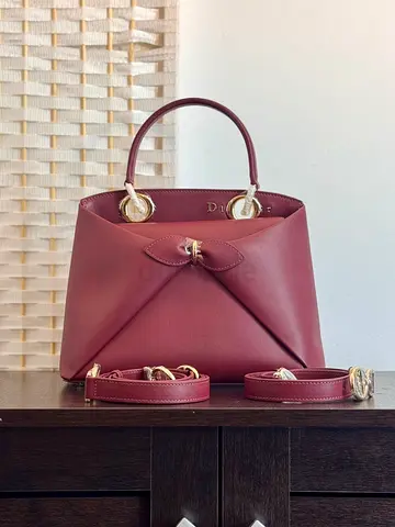 Burgundy leather Dior cigale bag