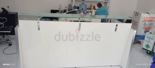 White office reception counter / workstation desk - good condition