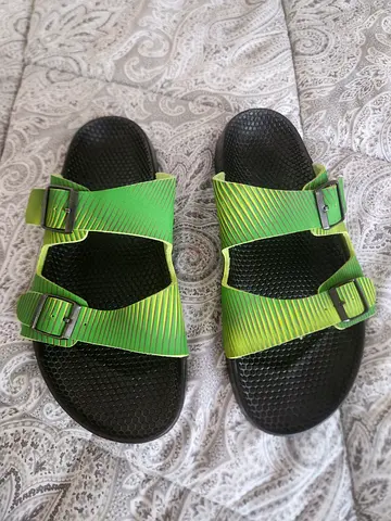 Original Birkenstock / Birki's Green Pattern EVA Sandals – Size EU 45 / UK 10