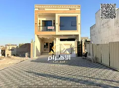 Townhouse on (main street) for sale in Ajman | Al Yasmin area | 5 rooms, majlis, hall and roof | Fre