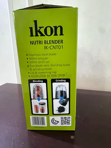 Ikon Nutri Blender IK-CN101 — Compact blender with grinding jar