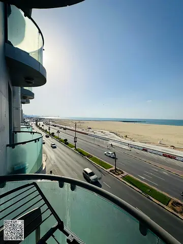 One-bedroom apartment for rent in Ajman Corniche – direct sea view | 2 balconies | AED 3,900