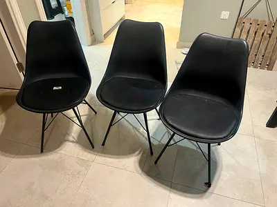 SET of table and 3 chairs . Table IKEA TÄRNÖ 55x54 cm, Chairs Black 3pcs