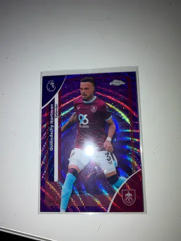 Quilindschy Hartman topps chrome purple refractor numbered 30/75