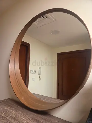 IKEA STOCKHOLM Round Wood-Frame Wall Mirror